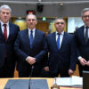 The Romanian Deputy Prime Minister, Marian-Cătălin Predoiu, the Hungarian Minister for Interior, Sándor Pinter, the Bulgarian Minister for Interior, Atanas Ilkov, the European Commissioner for Home Affairs, Magnus Brunner after the decision of the Council to full-fledged accession of Bulgaria and Romania to Shengen area