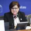 Polish Minister Izabela Leszczyna during an exchange on Health policy priorities of the rotating Polish presidency of the EU Council